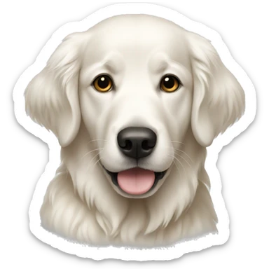 White golden retriever with black eyes  sticker