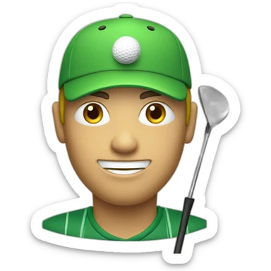 Golfer with club sticker