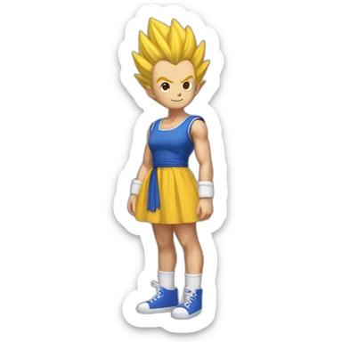 Vegeta in a sundress sticker
