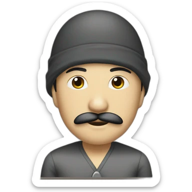 Bald-ancap-Asian-with-mustache-bandana sticker