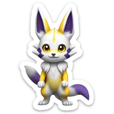 Cute chibi Renamon full body sticker