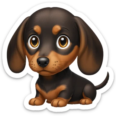 Black and tan miniature dachshund  sticker