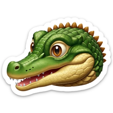 Cocodrilo bebé cafe mirando hacia enfrente  sticker