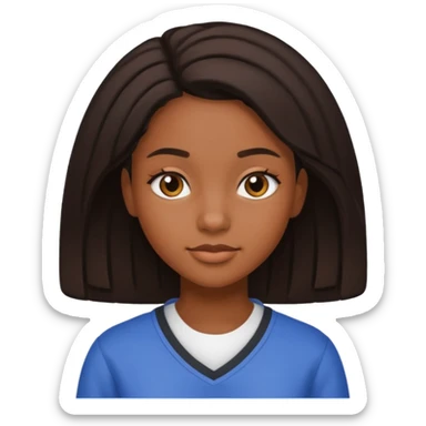 American female black highschool student sticker