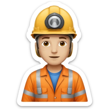 Engineering Oil plant worker in spilled clothes, funny sticker