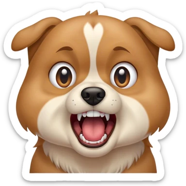 Dog screaming in agony and fear sticker