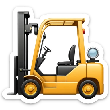 Flip the forklift emoji horizontally so it faces the opposite direction, apple style, simple, clear, no text. sticker