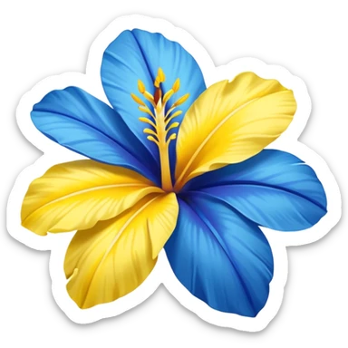aestetic hawaian flower blue and yellow sticker