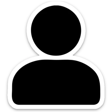 silhouette of a person, solid black fill, minimalist style sticker