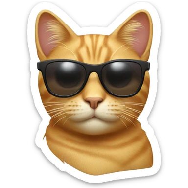 Cat with sunglasses sticker