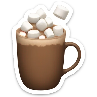 Light brown mug of hot chocolate with marshmallows  sticker