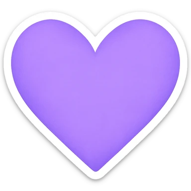 heart with a vivid lavender color, digital illustration, no background sticker