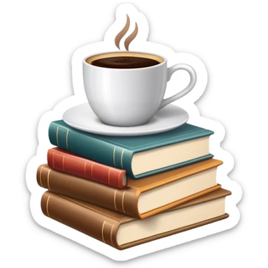 Books with coffee sticker