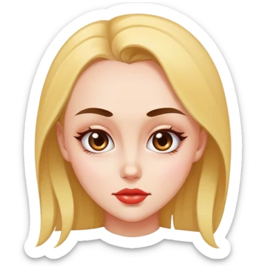 A sexy girl with a big forehead sticker