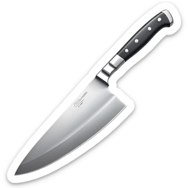 chef knife with shiny blade sticker