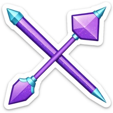 flecha para esquerda glitter roxo e ciano sticker