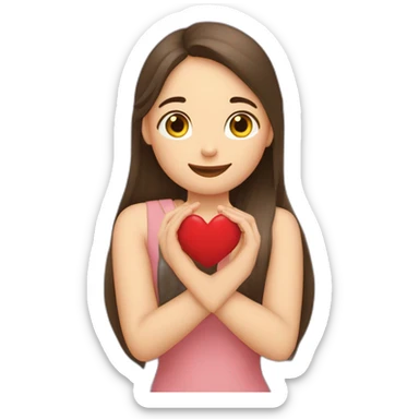 Deux filles qui fond des coeur avec ses mains sticker