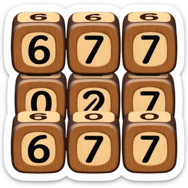 Blocks saying "6" and "7" in this order: "6" "7" sticker