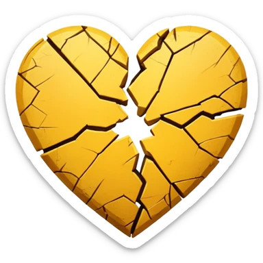 Broken yellow heart sticker