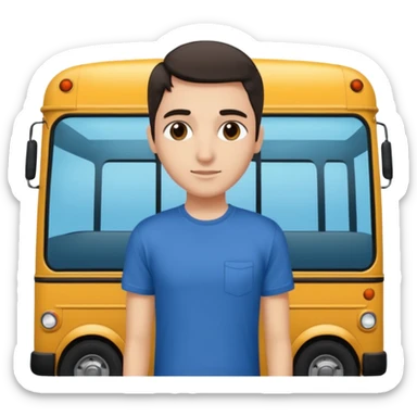 Harshil is leaning on a moving bus 🚌 sticker