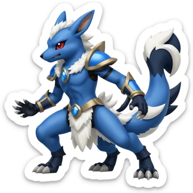 Mega lucario and mega Absol fusion full body four legs sticker