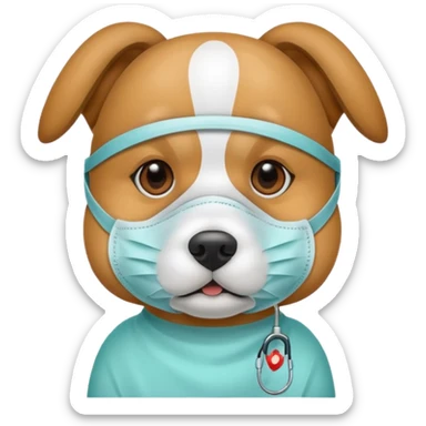  dog Wearing Medical Mask sticker