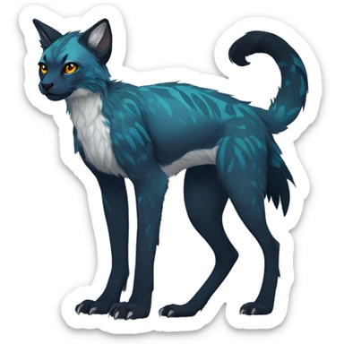 Modern Feral Rare Fantasy Vernid-Trico-species by LiLaiRa, markings, full body sticker