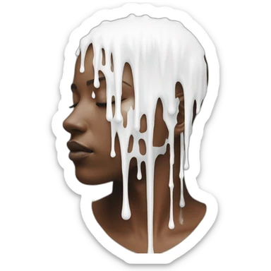 white paint dripping over an entire person sticker