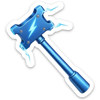 hammer with lightning infused sticker