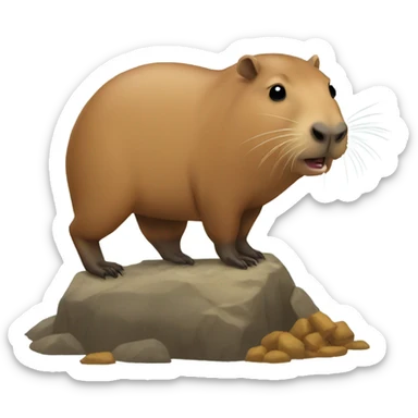 Pooping capybara sticker