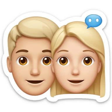 two faces connected by speech bubbles sticker