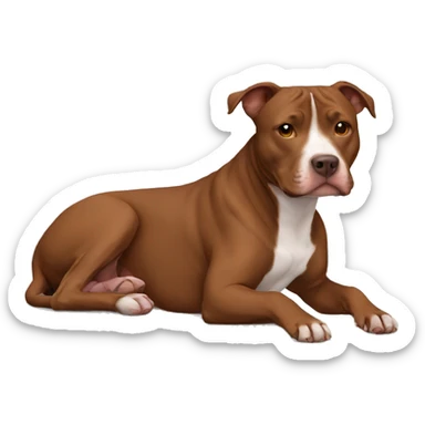 Brown Pitbull laying sticker
