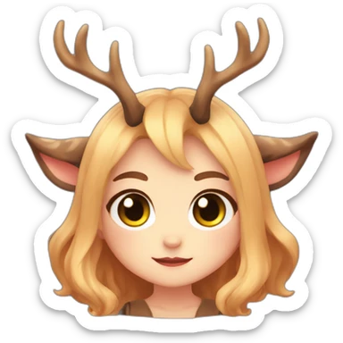 meo chibi deer-antlers witch sticker