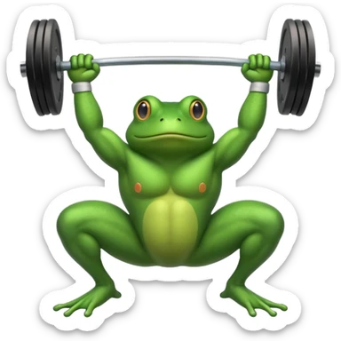 weightlifting frog sticker