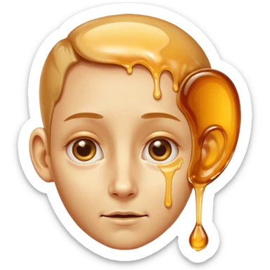A big human ear, with honey dripping on it sticker