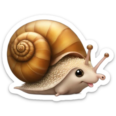 a cute snail with a friendly face kisses a cute hedgehog sticker