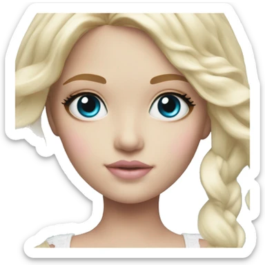 ocean blue doll eyes, blonde hair, feminine, pink, girl, angelic sticker