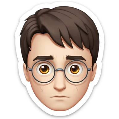Harry Potter with a lightning scar in the middle of the forehead sticker