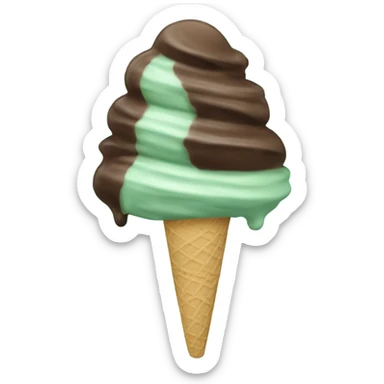 Mint chocolate ice cream sticker