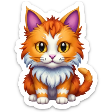 make a hyper realistic mythical cat creature with great detail sticker