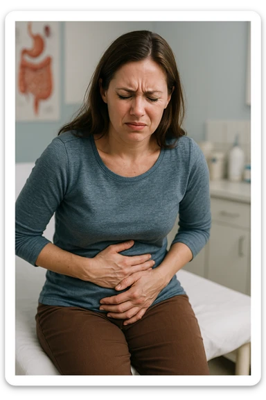 donna con candida intestinale realistic sticker