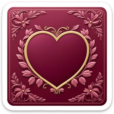burgundy vintage valentine’s day card sticker