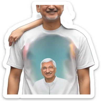 mia khalifa neckline tshirt hugging to Andres Manuel Lopez Obrador fronted sticker