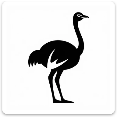 Ostrich icon black silhouette sticker