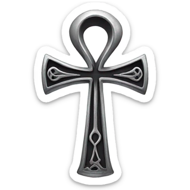 silver gothic ankh symbol sticker