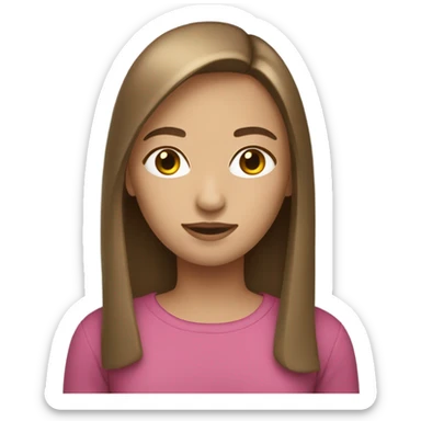 light brunette straight haired girl sticker