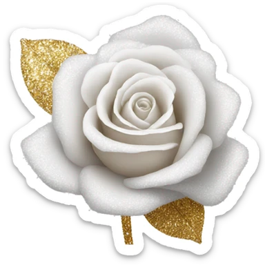 Glitter rose white sticker