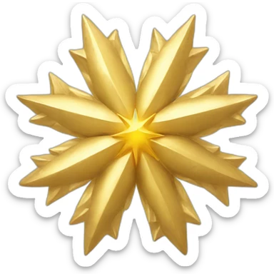 eight pointed golden fantasy star sticker