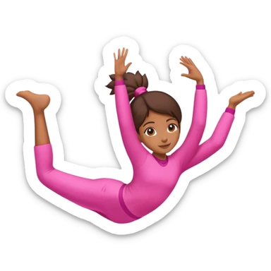 pink brown girl doing a cartwheel  sticker
