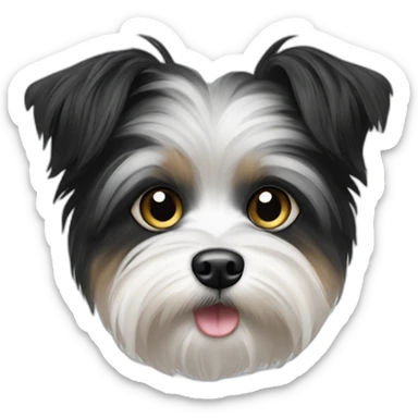 black and white morkie sticker